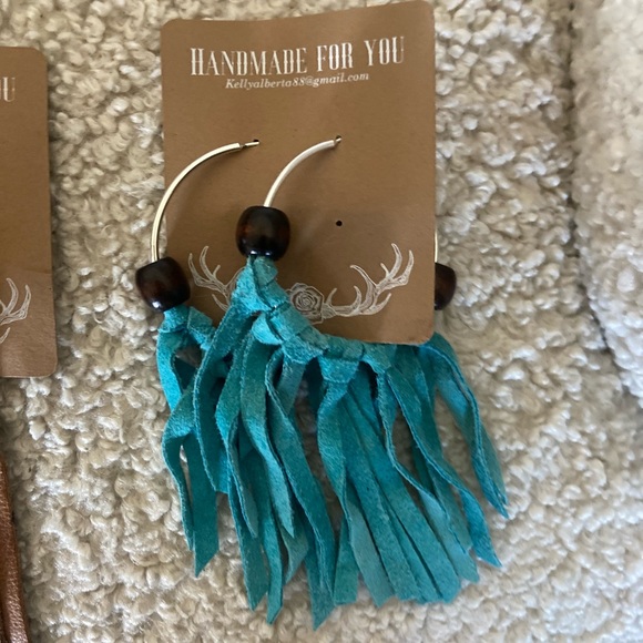 Earrings!!  Natural leather and beads. - Picture 8 of 8